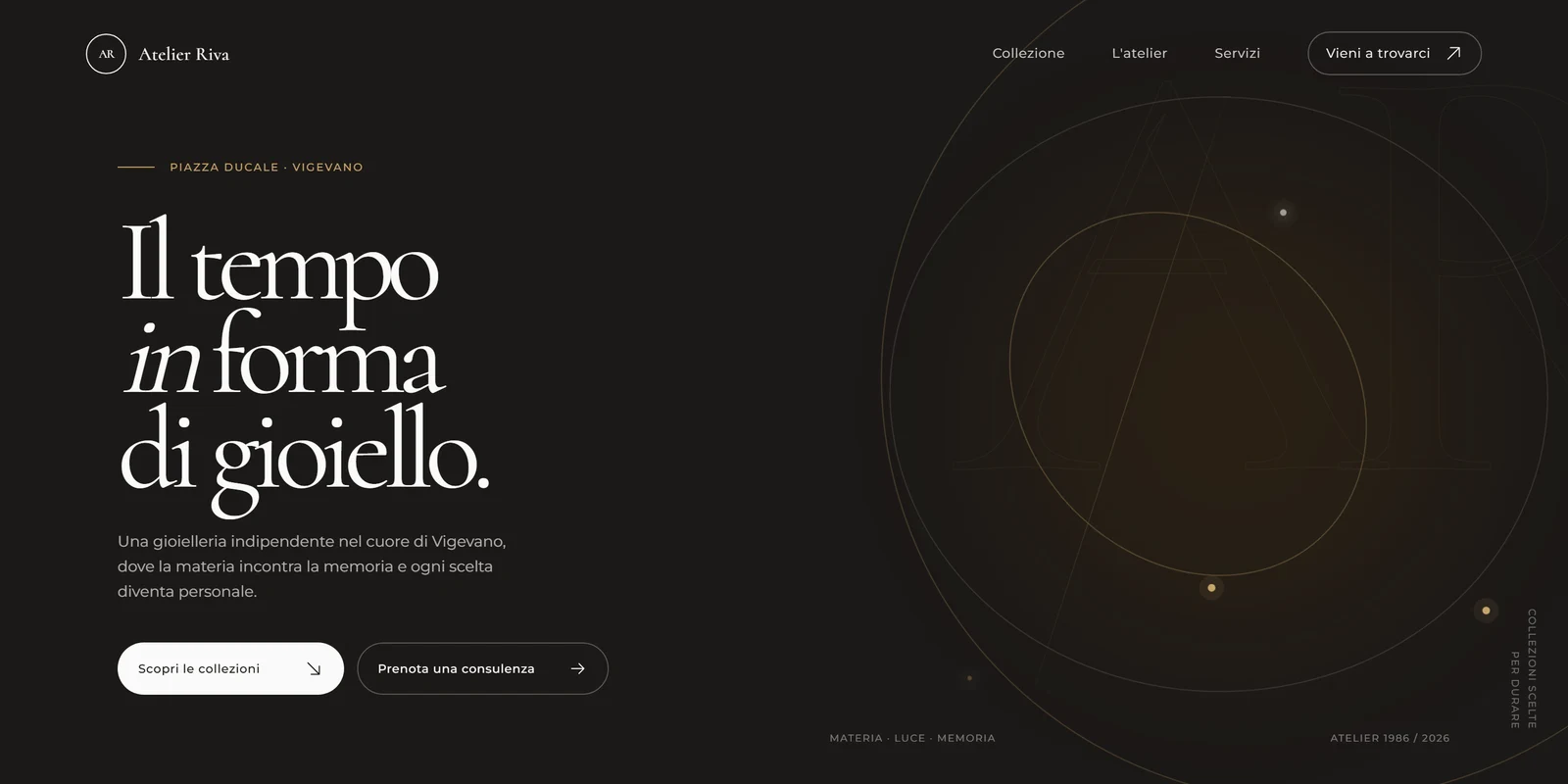 Atelier Riva landing page preview