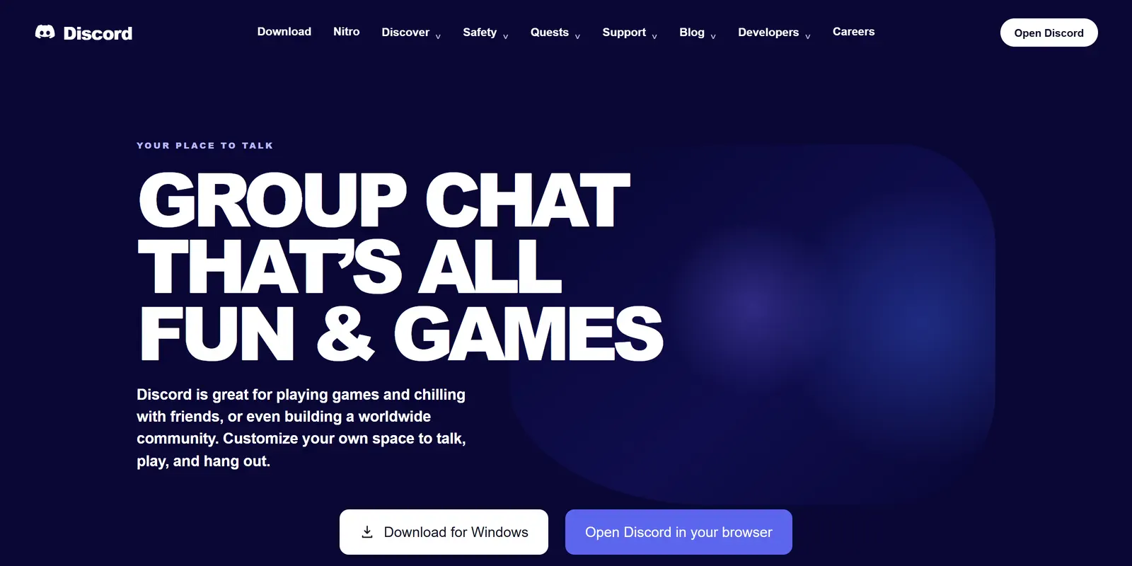 Discord Rebuild landing page preview